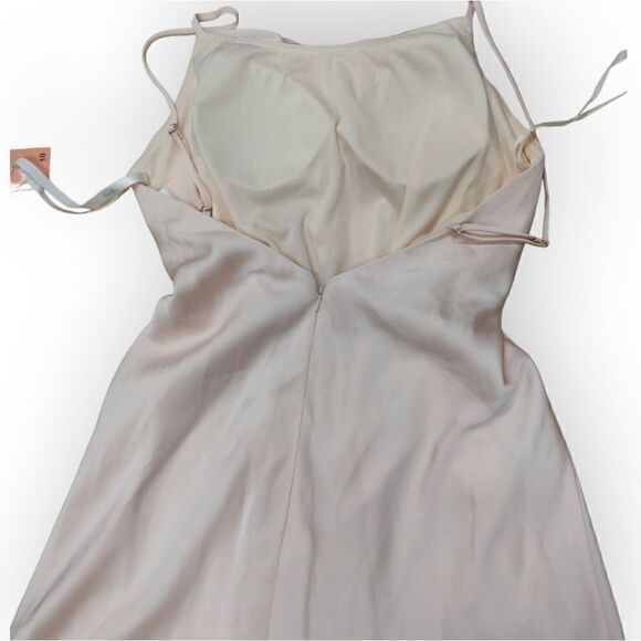 NWT Dear Cleo Pink Champagne lux satin cowl bust strap midi dress size 10 - Picture 5 of 10
